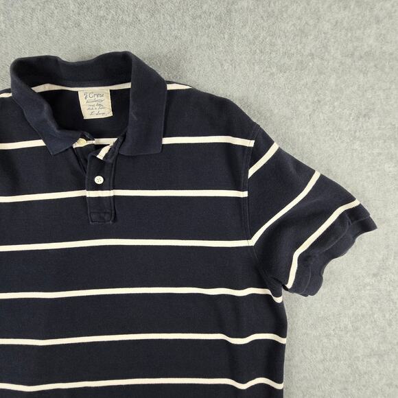 J. Crew Shirt Mens Size XL Navy Stripe Polo Golf - Picture 6 of 16